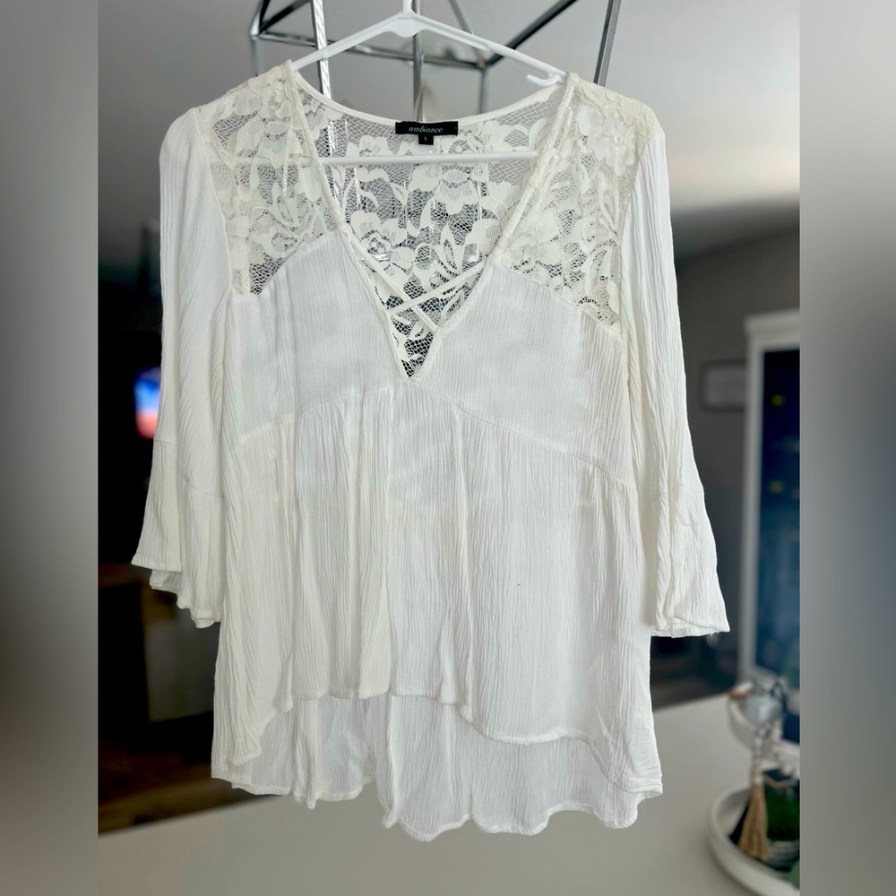 3/4 sleeve with lace see through back